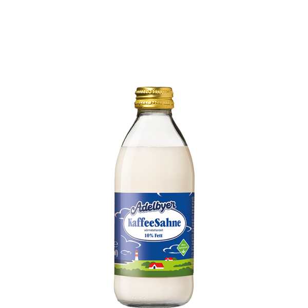 Adelbyer Kaffeesahne VLOG in Glasflasche