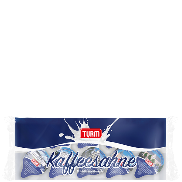 TURM Kaffeesahne Portionspackungen im 10er Riegel verpackt