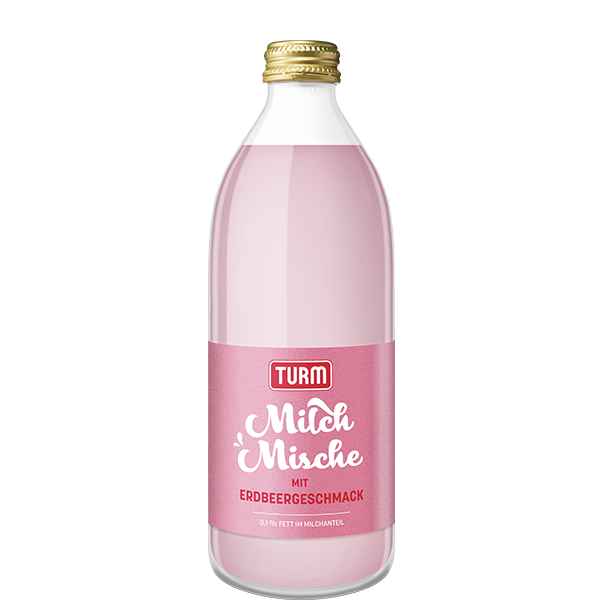 TURM Milch Mische Erdbeergeschmack in Glasflasche