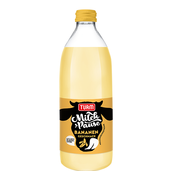 TURM Milch Pause Bananengeschmack in Glasflasche