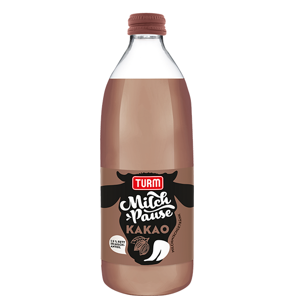 TURM Milch Pause Kakao in Glasflasche