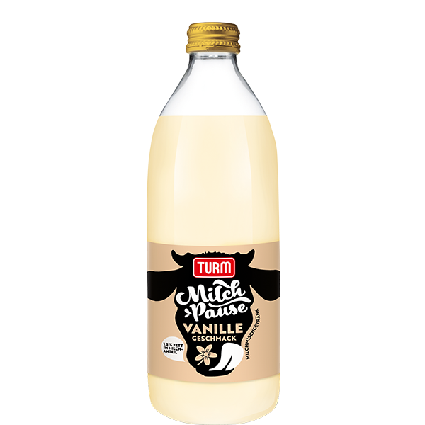 TURM Milch Pause Vanillegeschmack in Glasflasche