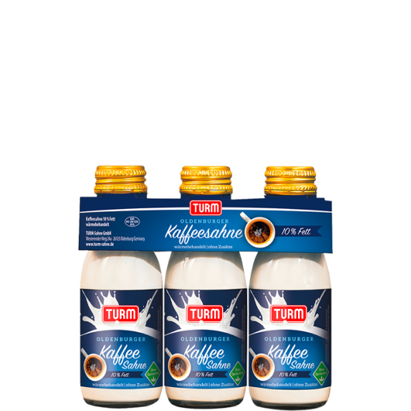 TURM Kaffeesahne VLOG Dreierpack Glasflaschen