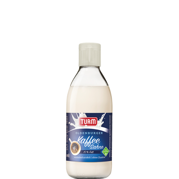 TURM Kaffeesahne VLOG in Glasflasche mit Ausgiesser