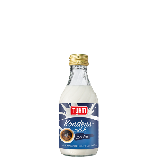TURM Kondensmilch 7,5 Prozent Fett in Glasflasche